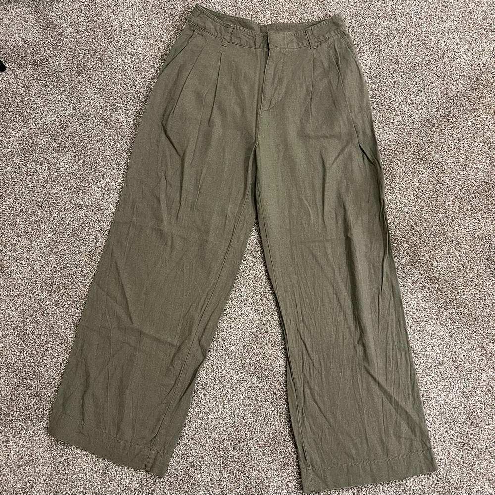 Gap High Rise Linen Wide Leg Trousers